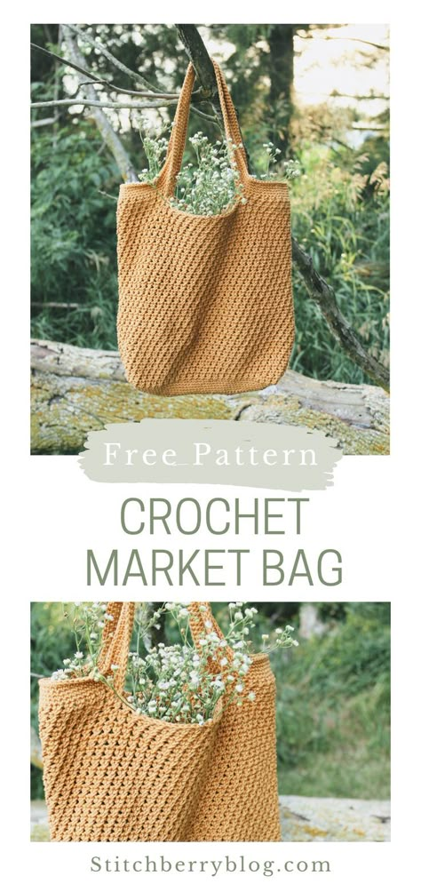 Free Crochet Grocery Bag Patterns, Free Crocheted Bag Patterns, Quick Crochet Market Bag, Crochet Carry All Bag Pattern, Bucket Bag Crochet Pattern, Farmers Market Bag Crochet Free Pattern, Acrylic Yarn Projects Crochet, Free Crochet Patterns Cotton Yarn, Crochet Reusable Grocery Bags