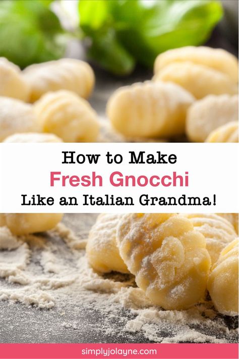 how to make fresh gnocchi Fluffy Gnocchi Recipe, Gnocchi From Scratch, Fresh Gnocchi, Homemade Potato Gnocchi, Make Gnocchi, Gnocchi Recipes Easy, Gnocchi Recipes Homemade, Gnocchi Dishes, Homemade Pasta Recipe