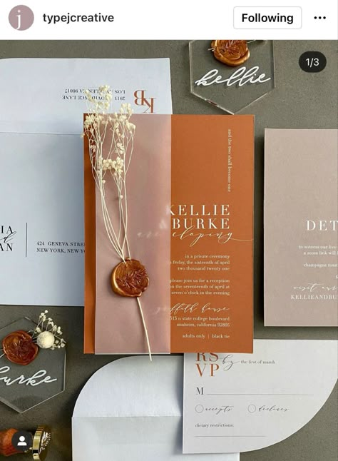 Earth Tone Wedding, Orange Wedding Invitations, Rusting Wedding, Burnt Orange Weddings, Dream Wedding Decorations, Fall Wedding Invitations, Wedding Theme Colors, Orange Wedding, Wedding Essentials