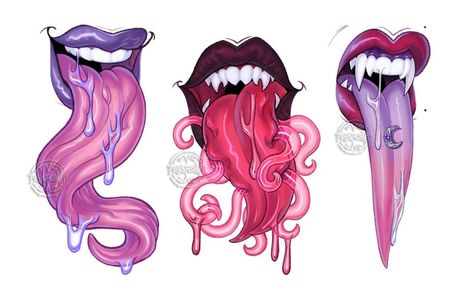 Monster Tongue, Anime Mouth Drawing, Vampire Illustration, Teeth Art, Mouth Drawing, Sketch Inspiration, Character Design Animation, Sketchbook Art Inspiration, Drawing Base