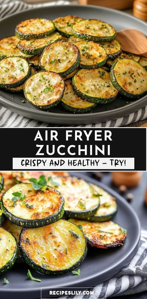 I love making these crispy air fryer zucchini slices! They are a perfect healthy snack or side dish that’s easy to whip up. With just a sprinkle of herbs and a quick fry, you'll have a deliciously crunchy treat that everyone will adore. Give this recipe a try and enjoy guilt-free snacking! All Vegetable Recipes, Air Frying Vegetables, High Protein Airfryer, Air Fryer Dorm Meals, Noom Recipes Air Fryer, Very Easy Healthy Meals, Dinner Sides Easy Healthy, Air Fryer Mediterranean Vegetables, Healthy Air Fryer Vegetables