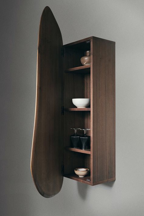 Shop Feve Wall Cabinet at Burke Decor today. Quick ship and free shipping available for select items in the US. International shipping available. Organic Shape Furniture, Shallow Wall Cabinet, Wall Mount Cabinet, Artsy Room, Storing Jewelry, Decorative Cabinet, French Word, American Black Walnut, Wall Mounted Cabinet