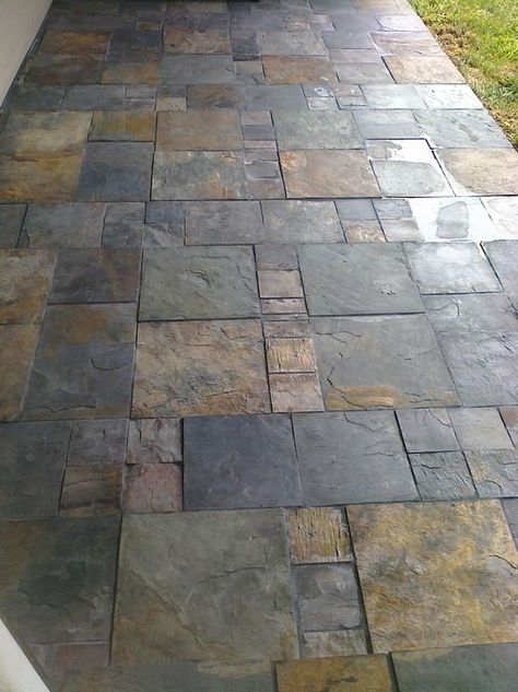 Patio tiles. Front Stoep Tiles, Carporch Tiles Design, Car Porch Floor Tiles Design, Backyard Patio Flooring, Porch Wall Tiles, Outdoor Tile Patio, Concrete Exterior, Car Porch, Tiles Designs