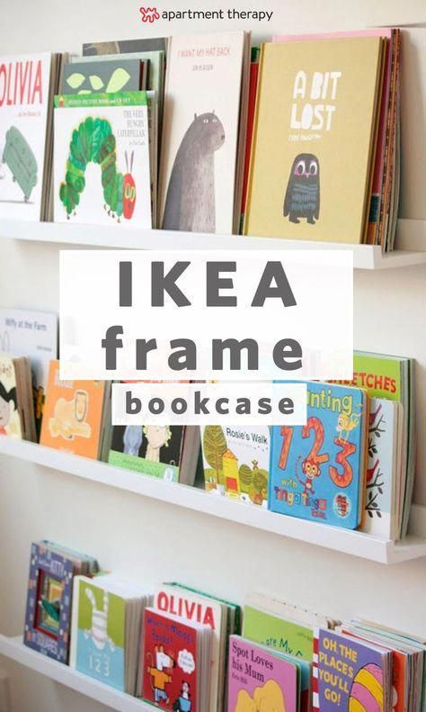 20 Ways to Use IKEA's RIBBA Picture Ledge All Over the House | This iKEA DIY bookcase is the perfect space saver for any small space, or great way to display books, memories, and souvenirs in a kids room. These frames can also be spaced to be the best textured, 3D ribba gallery wall. #Kidsroomideas Ribba Gallery Wall, Ikea Picture Ledge, Ikea Book, Diy Bookcase, Book Ledge, Picture Ledges, Bookcase Diy, Display Books, Ikea Kids