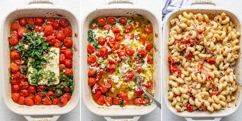 Baked Feta Pasta {With Cherry Tomatoes} - FeelGoodFoodie Pasta With Feta Cheese, Pasta Tiktok, Baked Feta Pasta, Baked Feta, Cherry Tomato Pasta, Goat Cheese Recipes, Cheese Baked, Feta Recipes, Baked Pasta