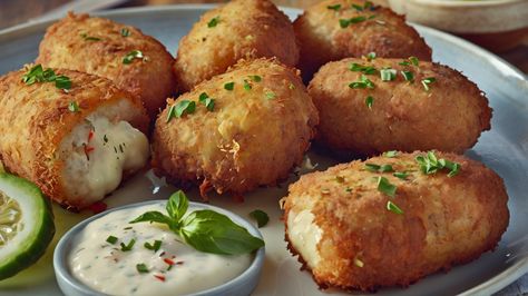 Howard Johnson Chicken Croquettes Recipe Chicken Croquettes Easy, Applebee's Broccoli Recipe, Arroz Recipe, Croquette Recipe, Chicken Croquettes Recipe, Burger Bread, Chicken Oven, Chicken Croquettes, Croquettes Recipe