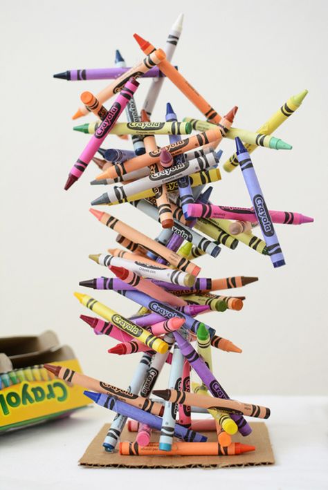 Crayon Art Sculpture - The best art ideas and art projects for kids of 2014 Cool 3d Art, Classe D'art, 3d Art Projects, Preschool Craft, Diy Pencil, Art Project Ideas, Sculpture Projects, Easy Art Projects, Cool 3d