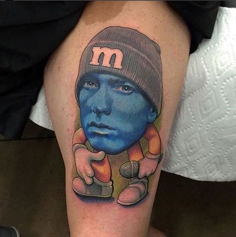 Eminem Tattoo, Really Bad Tattoos, Horrible Tattoos, Terrible Tattoos, M Tattoos, Tattoos Mandala, Epic Tattoo, 4 Tattoo, Tattoos Geometric