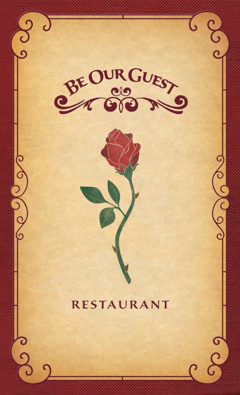 Beauty and the Beast" - Belle and Phillipe. Description from pinterest.com. I searched for this on bing.com/images Be Our Guest Restaurant, Restaurant Menu Covers, Menu Art, Disney Dinner, Valentine Diy, Menu Cover, Disney Magic Kingdom, Disney Scrapbooking, Be Our Guest