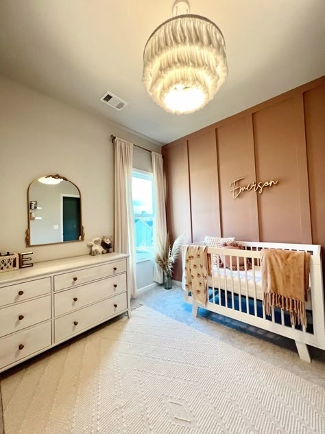 Neutral nursery, baby girl nursery, nursery accent wall Neutral And Gold Nursery, Rust Accent Wall Nursery, Beige And Gold Nursery, Mauve And Gold Nursery, Wooden Accent Wall Nursery, Dusty Pink Accent Wall Nursery, Desert Rose Nursery, Dusty Pink Nursery Wall, Boho Mauve Nursery