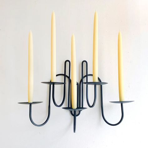 Fredericks & Mae — FAMM Iron Wall Candle Holders, Wall Candle Holder, Beeswax Taper Candles, Iron Candle Holders, Painted Cupboards, Beeswax Tapers, Wall Candle, Spanish Home, Iron Candle Holder