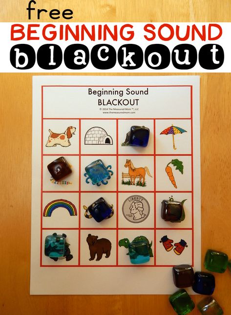 Beginning sound blackout (8 boards!) - The Measured Mom Sound Identity Activities, Beginning Sounds Kindergarten, Phonemic Awareness Games, Sounds Activities, Prek Literacy, Beginning Letter Sounds, The Measured Mom, Measured Mom, Alphabet Sounds