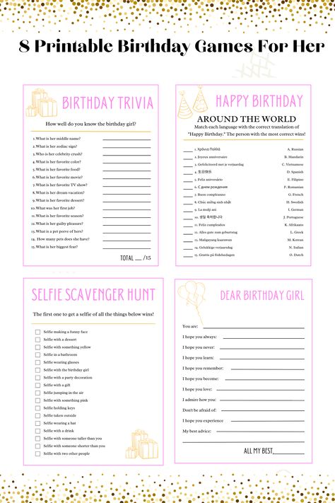 16 Birthday Decorations, Games To Play With Family, Sweet 16 Games, Sweet Sixteen Party Themes, Fairytale Birthday Party, Games For Women, Printable Birthday Games, Fairytale Birthday, 15th Birthday Party Ideas