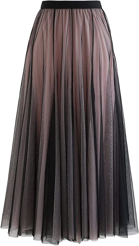 Rok Tile, Color Schemes Design, Tulle Maxi Skirt, Clueless Outfits, Black Layers, Black Maxi Skirt, Fashion Illustration Dresses, Black Retro, Tulle Tutu