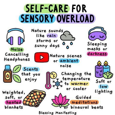 Sensory Overload, Fitness Guide, Self Care Bullet Journal, Vie Motivation, Sensory Processing, Mental And Emotional Health, Self Care Activities, Health Matters, Coping Skills