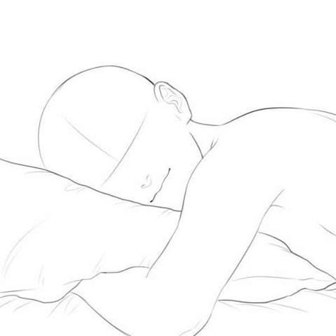 Drawing Poses Sleeping, Poses Sleeping, Drawing Poses Reference, Sleeping Drawing, Drawing Body Poses, Sketch Poses, 얼굴 그리기, Body Sketches, Body Reference Drawing