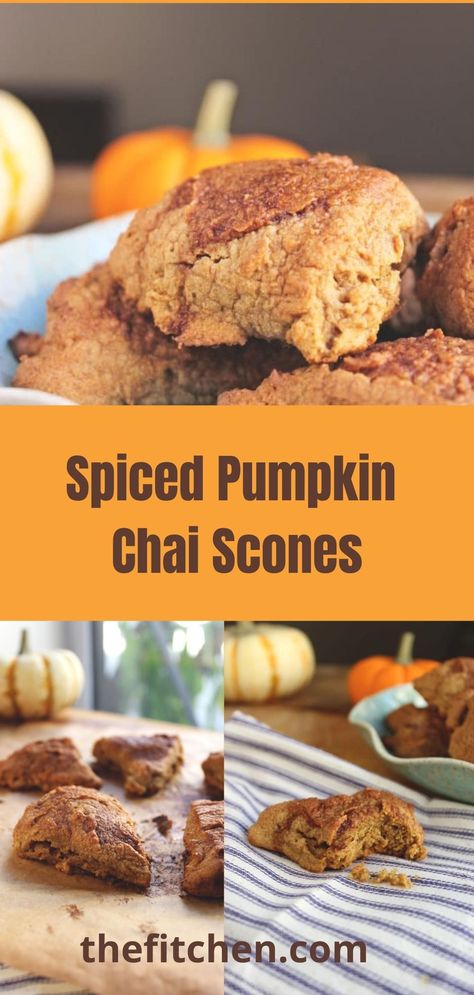 Spiced Pumpkin Chai Scones Pumpkin Pie Scones, Easy Pumpkin Scones Recipe, Homeschool Kitchen, Scones With Buttermilk, Chai Scones, Easy Scones Recipe, Pumpkin Spice Scones, Easy Scones, Pumpkin Scones Recipe