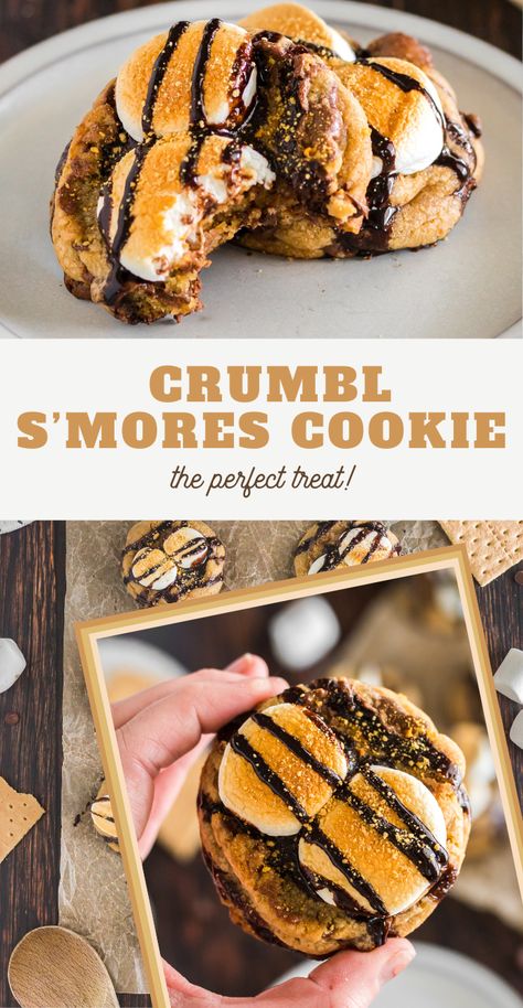 Trust me when I say you don't want to miss this Copycat Crumbl S’mores Cookies Recipe! It's the perfect way to get a cookie that tastes like the real deal at home! Smores Cookies Recipes, Cowboy Cookie Recipe, Crumble Cookies, Graham Cracker Cookies, Popular Cookies, Crumbl Cookies, Blueberry Cookies, Cracker Cookies, Holiday Cookie Exchange