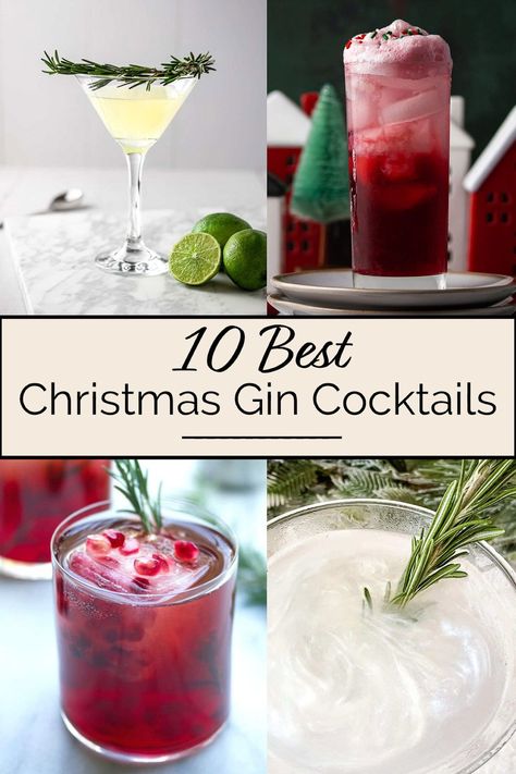 This list of christmas gin cocktails is perfect for any gin lover! Try one (or all) of these festive gin cocktails this holiday season. Or make your favorite one to serve to guests at your Christmas dinner! Christmas Gin Cocktails, Recipes With Gin, Weihnachtlicher Cocktail, Gin Drink Recipes, Xmas Cocktails, Christmas Cocktails Easy, Holiday Cocktail Recipes, Christmas Gin, Gin Recipes