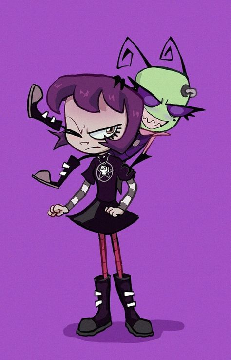 Gaz Fanart, Invader Zim Art, Invader Zim Characters, Devil Aesthetic, Homestuck Characters, Cartoon Books, Invader Zim, Cartoon Games, Family Art