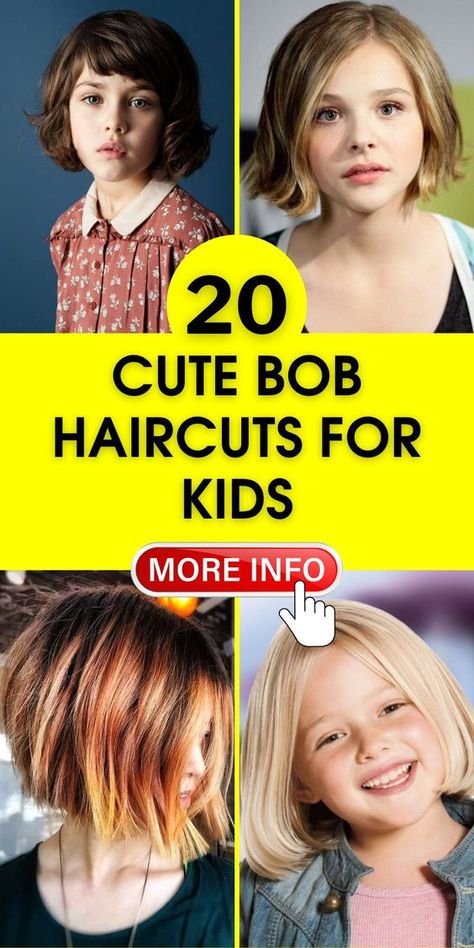 Embrace a unique style with Cute Bob Haircuts for Kids 2024 featuring inverted bobs. These haircuts are playful and edgy, perfect for kids who love to stand out. Bob Haircuts For Kids, Bob Haircut For Kids, Haircut For Kids, Haircuts For Kids, Kids Short Haircuts, Kids Bob Haircut, Kids Bob, Bob Haircut For Girls, Cute Bob Haircuts