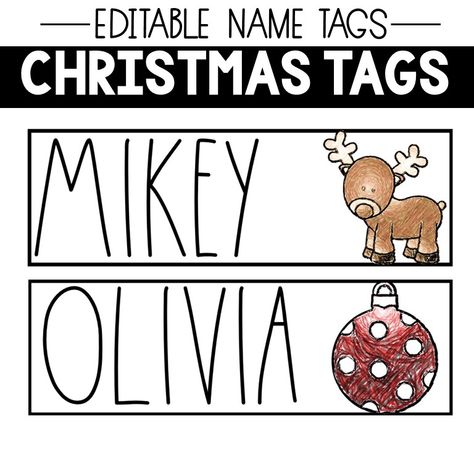 Gingerbread Kindergarten, Beach Classroom, Kindergarten Christmas Crafts, Editable Name Tags, Math Craftivity, Cubby Tags, Classroom Name Tags, Gingerbread Activities, Name Tag Templates