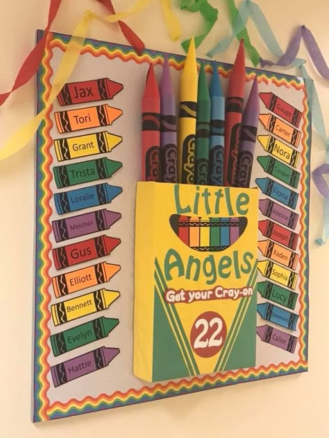 Crayon Welcome Bulletin Board, Crayon Box Door Decoration, Crayon Box Classroom Door, Crayola Bulletin Board Ideas, Crayons Classroom Decoration, Pencil Bulletin Board Back To School, Crayon Classroom Door Ideas, Crayons Bulletin Board Ideas, Crayon Bulletin Board Preschool