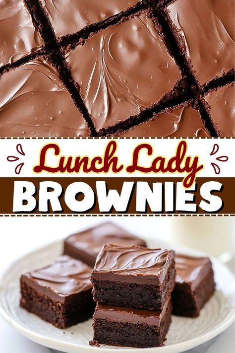 Lunchroom Ladies Brownies, Cafeteria Brownies, Lunch Lady Brownies Recipe, Lunch Lady Brownies Sheet Pan, Lunchlady Brownies, Frosted Brownie Recipes, Brownies For A Crowd, Brownies With Frosting, Brownie Ideas