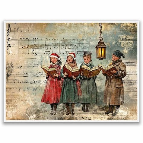 PRICES MAY VARY. Timeless Victorian Charm: This beautiful wall art showcases a classic Victorian Christmas scene with carolers, bringing a nostalgic and heartwarming touch to your holiday decor. Perfect for lovers of vintage and traditional Christmas themes. Versatile Christmas Decor: Whether you're looking to add a festive touch to your living room, nursery, or office, this vintage Christmas print fits seamlessly into any space. Its elegant design complements both modern and traditional holiday settings. High-Quality Canvas Print: Printed on premium canvas, this art piece offers vibrant colors and sharp details. The durable material ensures it will last season after season, becoming a cherished part of your holiday decorations. Charming Holiday Gift: This Victorian Christmas carolers prin Vintage Christmas Victorian, Victorian Christmas Carolers, Dickens Christmas Decorations, Vintage Christmas Images 1950s, Christmas Carolers Decorations, Vintage Christmas Carolers, Vintage Christmas Poster, Old School Christmas, Vintage Christmas Prints