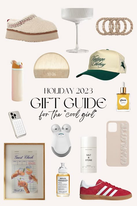 christmas gift ideas, gift guide for her, trendy gifts It Girl Birthday Gifts, Christmas Gifts For 20 Somethings, It Girl Christmas List 2024, Gifts For That Girl, Trendy Girl Gifts, It Girl Christmas Wishlist, Gifts For Trendy Women, That Girl Gift Ideas, Cool Girl Christmas List