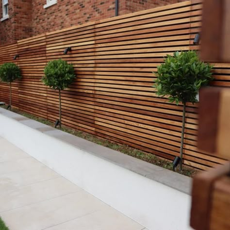 Screen Fencing, Slatted Screen, Slatted Fence, Slatted Fence Panels, Cedar Fencing, Fence Wall Design, Garden Wall Designs, Modern Fence Design, Garden Fence Panels