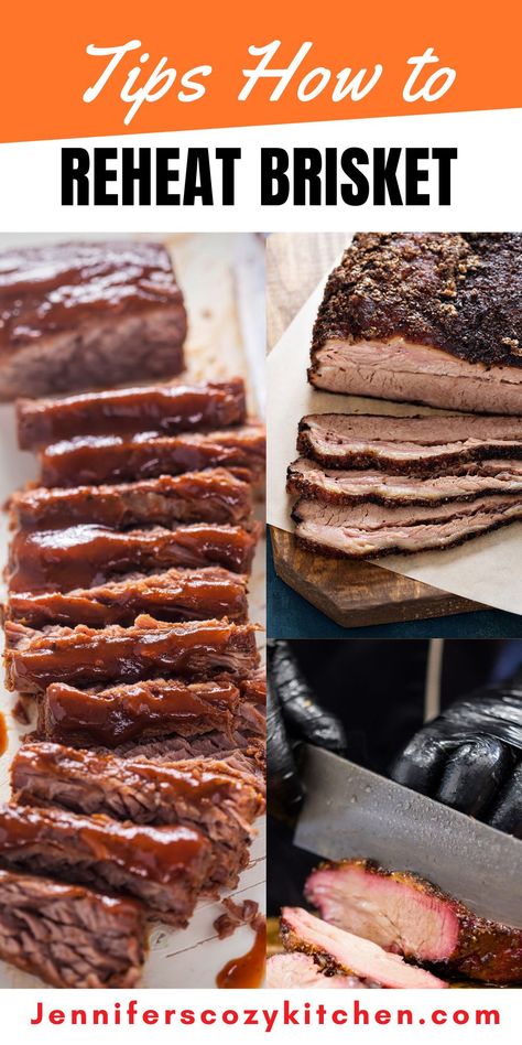 Here are my tips on how to reheat brisket. Easy steps to follow to rejuvenate the quality of the brisket like it is newly made. #brisket #meatrecipe #kitchenessentials #cookingtips How To Reheat Brisket In Oven, Reheat Brisket In Oven, Reheating Brisket, Reheat Brisket, Meat Recipes Healthy, Smoked Jerky, Brisket Burnt Ends, Cooking Charts, Easy Beef Recipes