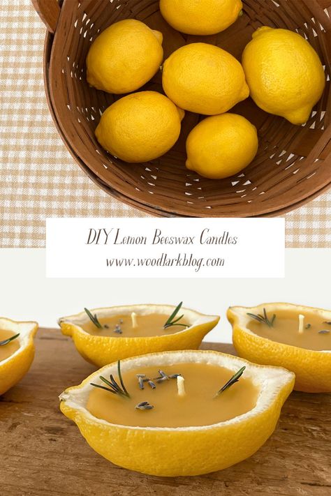 Lemon Candles Diy, Scented Beeswax Candles Diy, Lemon Candles Homemade, Lemon Activities, Woodlark Blog, Homemade Citronella Candles, Lemon Candles, Making Beeswax Candles, Lemon Scented Candle