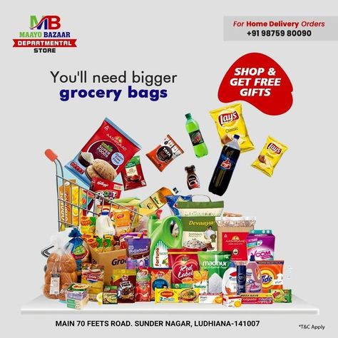 Maayo Bazaar Grocery Store Flyers, Grocery Store Ads, Grocery Flyer, K Mart, Land Mark, Happy Sankranti, Shop Banner Design, Food Supermarket, Grocery Ads