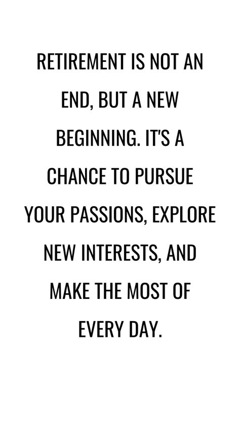 Retirement isn't just closing one chapter; it's unlocking a whole new adventure! 🌟💼 Seize the opportunity to chase your dreams, discover new hobbies, and savor each moment to the fullest. 🌈✨ #RetirementAdventure #NewBeginnings #PursuePassions #ExploreLife #LiveFully #RetirementGoals #DreamBig #EmbraceChange #LifeAfterWork #EnjoyEveryMoment #RetirementInspiration Early Retirement Aesthetic, Retire Parents Aesthetic, Early Retirement Quotes, Early Retirement Planning, Retired Aesthetic, Retirement Aesthetic, Retirement Vision Board, Money Flows To Me Easily, Money Flows To Me