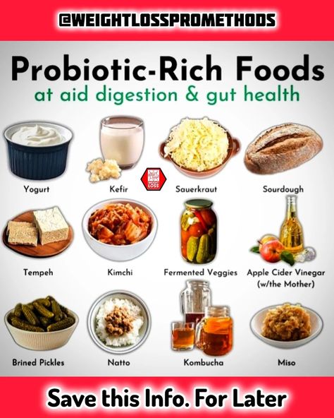 🌱 Boost Your Gut Health with Probiotic-Rich Foods! 🌱 Did you know that a healthy gut is key to better digestion, a stronger immune system, and even weight loss? 🥗 Incorporating probiotic-rich foods into your diet can significantly enhance your digestive health, promoting a balanced gut microbiome. From yogurt and kefir to kimchi and sauerkraut, these foods are power-packed with good bacteria that aid digestion and improve overall health. ✨Swipe through these options and find ways to inc... Gut Microbiome Foods, Gut Microbiome Diet, Gut Bacteria Food, Healing Gut, Microbiome Diet, Good For Digestion, Healthy Liver Diet, Fermented Kimchi, Fermented Veggies