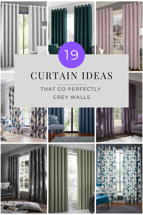 19 beautifully curated pairs of curtains that go with grey walls. Curtains With Grey Sofa, Fall Garland Mantle, Grey Curtains Bedroom, Easy Fall Decorations, Curtains For Grey Walls, Grey Curtains Living Room, Blue Living Room Ideas, Natural Fall Decor, Dark Grey Living Room