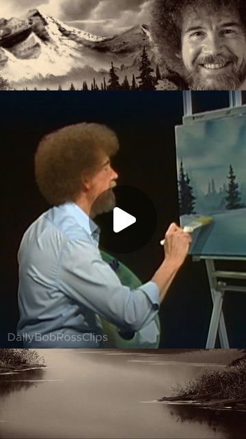 Painting With Bob Ross, Bob Ross Happy Birthday, Bob Ross Paintings Tutorials, Bob Ross Paintings Tutorials Easy, Winter Season Painting, Bob Ross Episodes, Bob Ross Videos, Bob Ross Painting Videos, Bob Ross Happy Trees