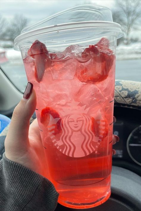 🍓 Sip on sunshine with the deliciously refreshing Starbucks Strawberry Acai Refresher! This icy-cold treat is bursting with vibrant strawberry flavors, a hint of passion fruit, and real fruit pieces that’ll leave you wanting more. Perfect for a sunny day or whenever you need a fruity pick-me-up! 🌞✨ #StarbucksLove #StrawberryAcai #RefreshYourDay #StarbucksMoments Starbucks Strawberry Acai, Very Berry Hibiscus Refresher, Morning Starbucks, Starbucks Strawberry Acai Refresher, Keep Cool In Summer, Strawberry Acai Refresher, Starbucks Strawberry, Starbucks Vanilla, Cold Starbucks Drinks