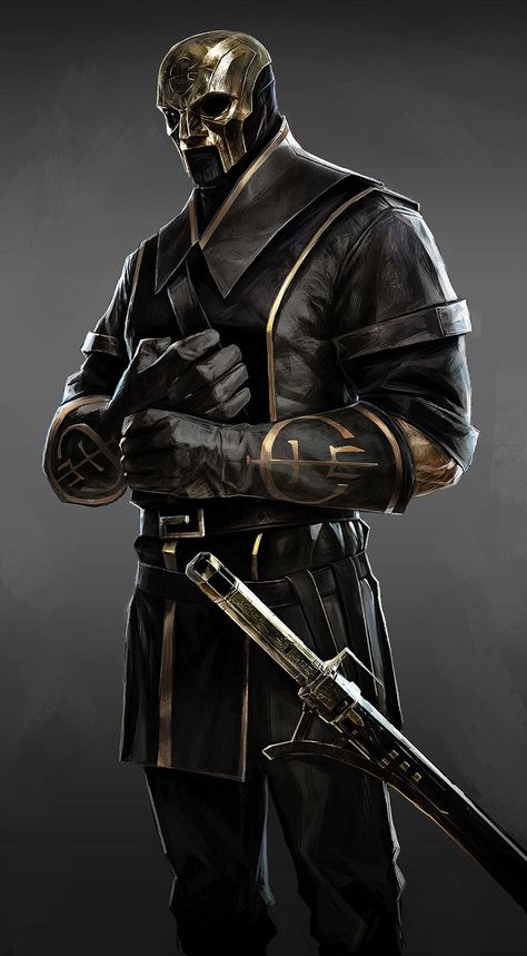 Overseer Alt Design Art - Dishonored 2 Art Gallery Guerriero Samurai, Dishonored 2, Blades In The Dark, Heroic Fantasy, Dishonored, Dungeons And Dragons Characters, Rpg Characters, Fantasy Armor, Arte Fantasy