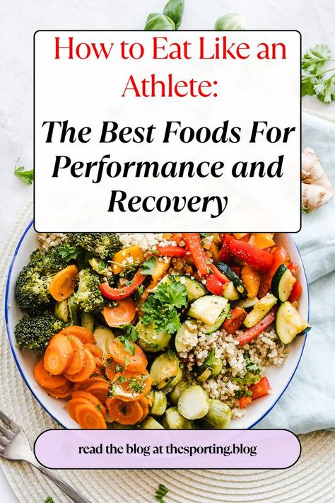 "Discover the winning formula for athletic success! 🏋️‍♂️🍽️ Learn how to eat like an athlete with our guide to the best foods for peak performance and rapid recovery. From nutrient-packed meals to optimal snacks, this comprehensive guide has you covered. Fuel your body the right way and unlock your full potential on the field, track, or gym. 🚴‍♀️🥗 Elevate your game with our expert tips on athlete nutrition. #AthleteFuel #PerformanceNutrition #FitnessFuel #RecoveryFood #EatLikeAnAthlete" Workout Recovery Food, Food For Fitness, Athlete Meal Plan, Field Meals, Athlete Food, Athlete Recovery, Athlete Nutrition, Recovery Food, Simple Nutrition