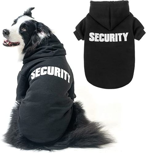 Dog Hoodie Pet Clothes - Security Printed Pet Sweaters with Hat Soft Cotton Coat Winter for Small Medium Large Dogs Cats Weather Clothes, Teacup Yorkie Puppy, Classic Halloween Costumes, Pet Sweaters, Cozy Dog, Animal Sweatshirt, Boy Halloween Costumes, French Bulldog Puppy, Yorkie Puppy