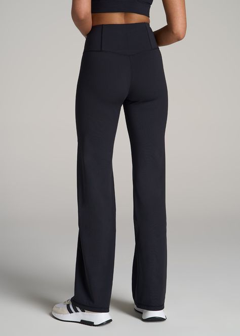 Find Your Balance: Wide-Leg Tall Pants for Women Style + Functionality = The Perfect Pair Our Balance Wide-Leg Tall Women's Pants are here to redefine casual and active wear for ladies over 5'9". With a perfect blend of polyester and spandex, these pants offer stretch, comfort, and style, all while ensuring they keep their shape, wash after wash. The high-rise fit and hidden pocket feature combine practicality with sleek design, making them your go-to for everything from yoga to brunch.• High-ri Cheap Black Wide Leg Leggings, Affordable Black Running Bottoms, Cheap Wide Leg Trendy Leggings, Cheap Athleisure Straight Leg Bottoms, Cheap Wide Leg Women's Leggings, Cheap Casual Black Legwear, Cheap Solid Pants For Gym, Cheap High Waist Leggings With Wide Waistband, Cheap High Stretch Sportswear Pants