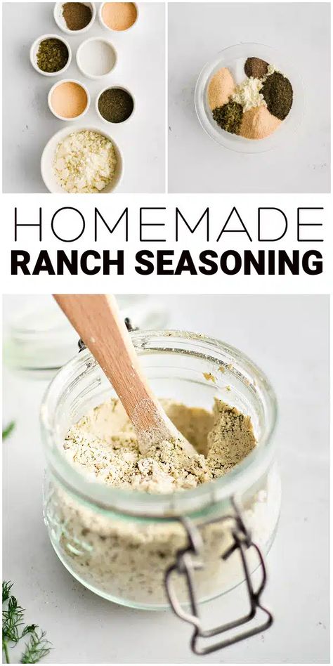 This Homemade Ranch Seasoning Recipe is incredibly easy to make using a handful of simple pantry ingredients. Use it to make ranch dressing, dip, or in any recipe that calls for a packet of ranch seasoning. Ranch Seasoning Mix Recipes, Homemade Ranch Mix, Ranch Seasoning Recipes, Dry Buttermilk, Food Seasoning, Homemade Ranch Seasoning, Dry Ranch Seasoning, Homemade Dry Mixes, Ranch Dressing Recipe