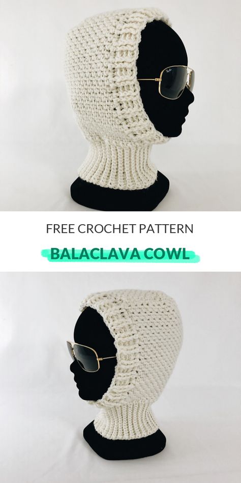 Balaclava Cowl Free Crochet Pattern - The balaclava cowl is a free crochet pattern that is very popular. The pattern is easy to follow and will give you the perfect fit. All you need to make this cowl is your favorite yarn and an H crochet hook. #crochet #crochetideas #crochethatpattern #crochetsunhat Crochet Balaclava, Hook Crochet, Crochet Hood, Crochet Sun Hat, Crochet Winter Hats, First Things First, Crochet Cap, Free Knitting Patterns, Crochet Winter