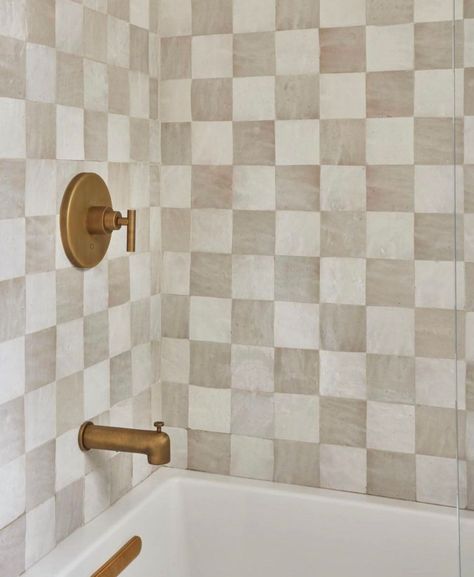 Bespoke Studio 🌱Mosaics Reborn on Instagram: "Check, mate ♟️ @thefinelinechi Our 4x4 zellige tiles in this checkered pattern is a dream! Design by: @katetaylorinteriors Photo credit:…" Interior Boho, Zellige Tile, Girls Bathroom, Bathroom Inspo, Dream Bathroom, Bathroom Reno, House Bathroom, Kids Bathroom, Guest Bath