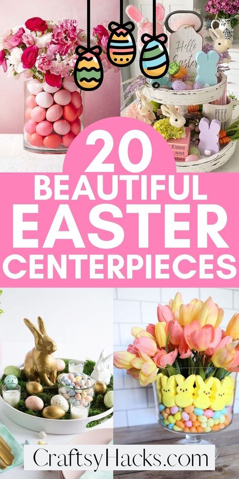 Finding incredible Easter decor ideas is much easier when you see these adorable Easter centerpiece ideas. These stunning Easter table decorating ideas will help you get ideas to create your own DIY Easter decor. #DIY #EasterDecor Peeps Centerpiece Easter, Easy Easter Centerpieces Diy, Diy Easter Centerpieces, Easter Inspiration Decor, Decorating For Spring, Easter Centerpieces Diy, Easter Centerpiece Ideas, Easter Table Centerpieces, Easter Floral Arrangement