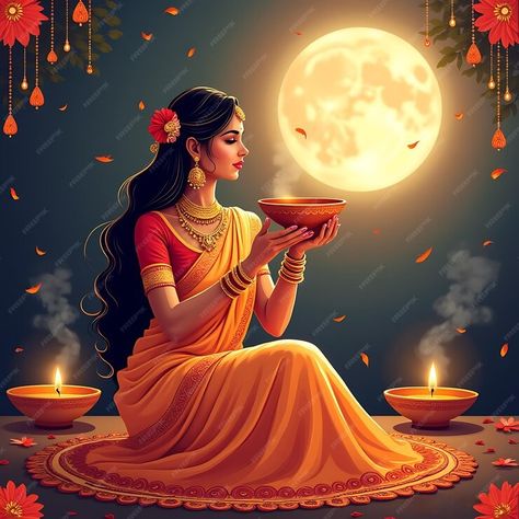 A woman in a sari This vector design showcases an Indian woman performing the Karwa Chauth festival | Premium AI-generated image Photos Of Ganesha, History Women, Simple Rangoli Designs Images, Simple Rangoli Designs, Rangoli Designs Images, Business Motivational Quotes, Cartoon Wallpaper Hd, Hindu Festivals, Free Business Card Mockup