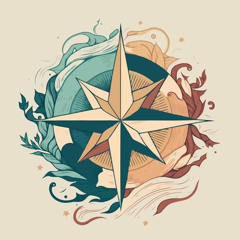 Compass Design Art, Compass Aesthetic, Compass Rose Art, Compass Rose Design, Compass Drawing, Compass Rose Tattoo, Compass Art, Minimalist Tattoo Ideas, Fantasy Map Making