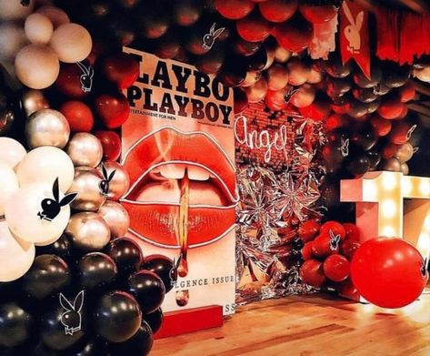 Playboy Theme Party, Playboy Birthday Party Ideas, Boat Bachelorette Party, Martini Party, Casino Theme Party Decorations, 25th Birthday Parties, Bunny Birthday Party, Party Photoshoot, Brat Doll